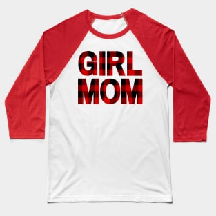 Girl Mom in Buffalo Plaid Baseball T-Shirt